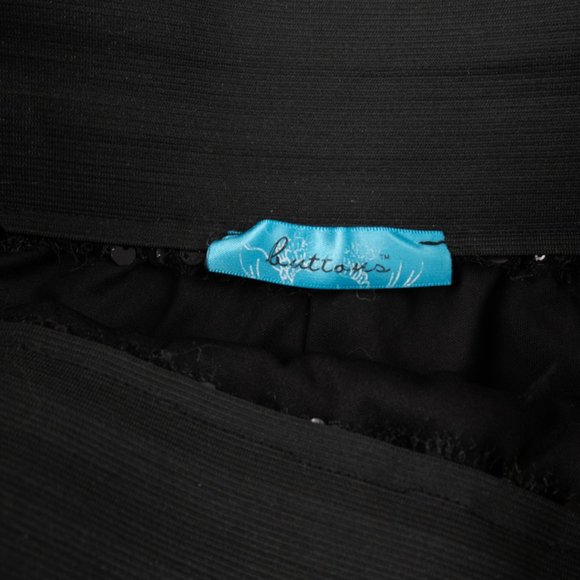 BUTTONS black sequin mini skirt with stretch waistband size M - Picture 2 of 6